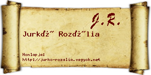 Jurkó Rozália névjegykártya